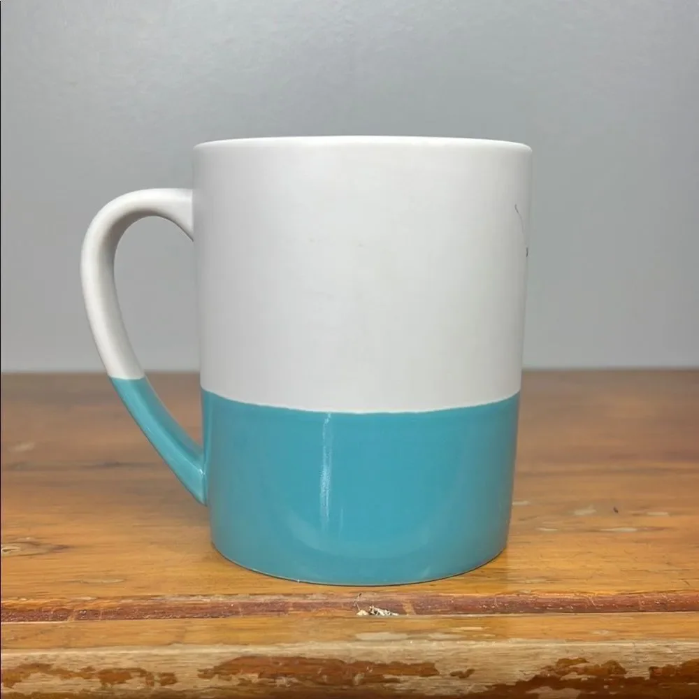 Starbucks White and Teal Mug